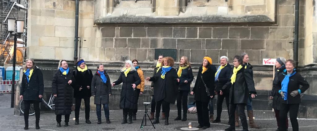 Flashmob zum Internationalen Frauentag in Münster